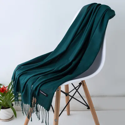 Winter Solid Color Thickening Imitation Cashmere Long Scarf