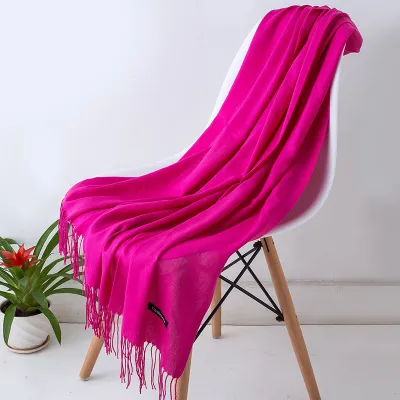 Winter Solid Color Thickening Imitation Cashmere Long Scarf