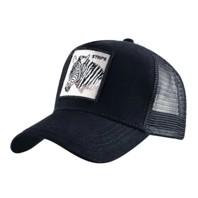 Cotton Zebra Embroidery Baseball Caps Simple Animal Dome Hat