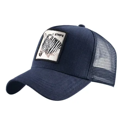 Cotton Zebra Embroidery Baseball Caps Simple Animal Dome Hat