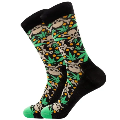 Women Breathable Stretchy Cotton Cartoon Mid-Calf Socks