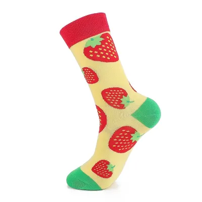 Women's Fruit Pattern Combed Cotton Stretchy Socks