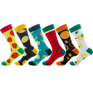 Women's Fruit Pattern Combed Cotton Stretchy Socks