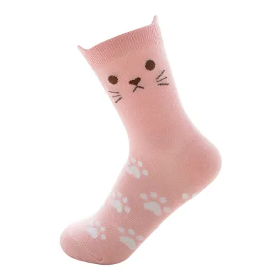 Women Cat Pattern Cartoon Stretchy Cotton Boat Socks