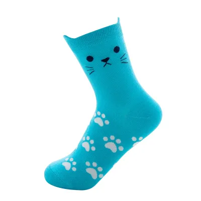 Women Cat Pattern Cartoon Stretchy Cotton Boat Socks