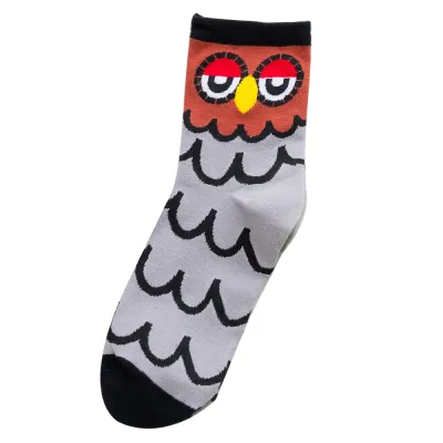 Women Owl Pattern Breathable Cotton Socks