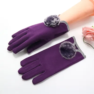 Women Winter Thick Warm Flannel Gloves 22cm
