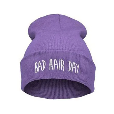 Women Casual Embroidery Knitted Dome Beanie Hat