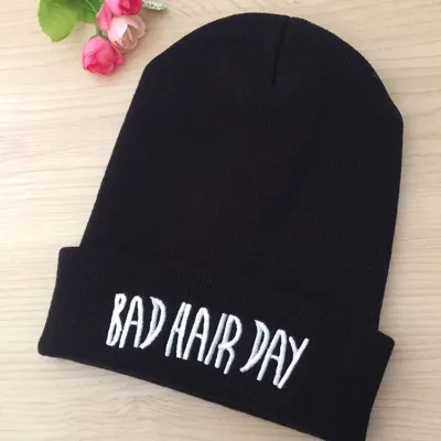 Women Casual Embroidery Knitted Dome Beanie Hat