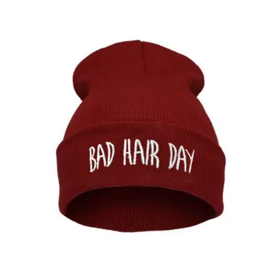 Women Casual Embroidery Knitted Dome Beanie Hat