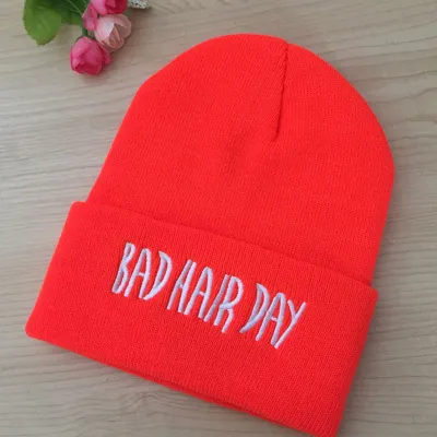 Women Casual Embroidery Knitted Dome Beanie Hat