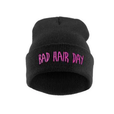Women Casual Embroidery Knitted Dome Beanie Hat