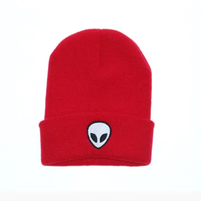 Unisex Winter Embroidery Alien Knitted Hat