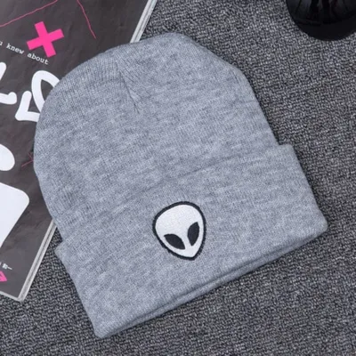 Unisex Winter Embroidery Alien Knitted Hat