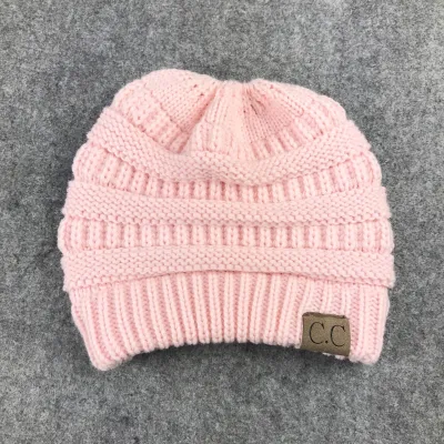 Women Winter Stretch Knitted Ponytail Hats