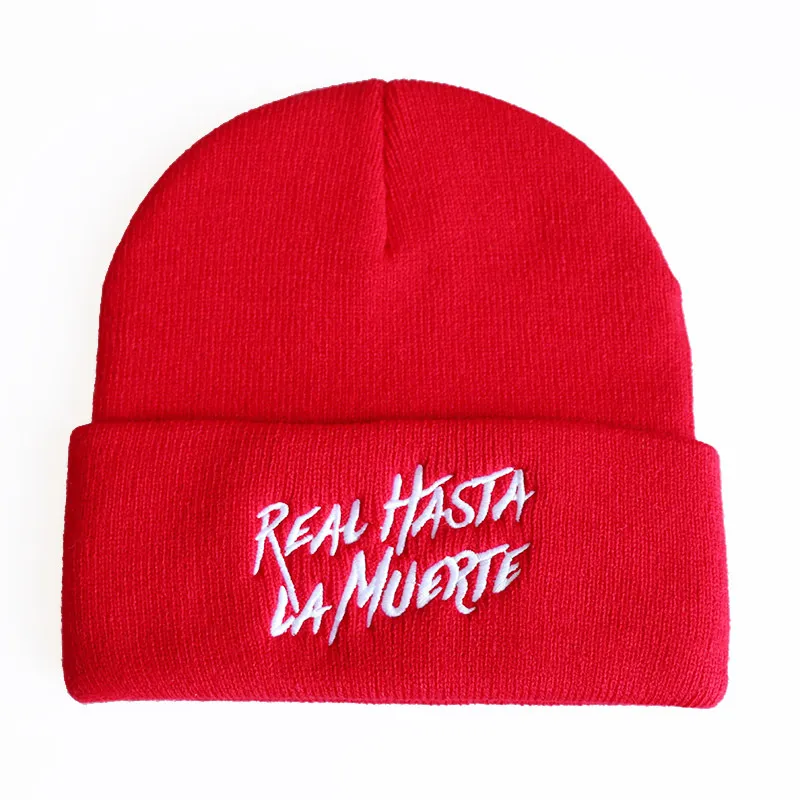 Unisex Winter Hip Hop Embroidery Knitted Hats Dome Beanie