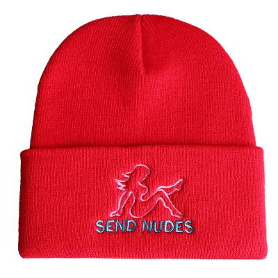 Unisex Fashion Warm Embroidery Knitted Letter Beanies Hats