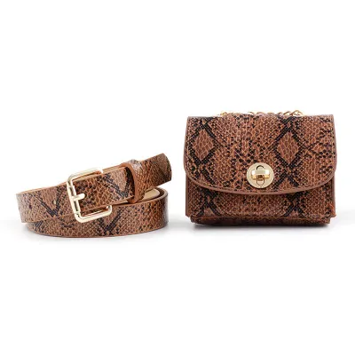 Women Leopard Snake Pattern Waist Pack Coin Purse Belt