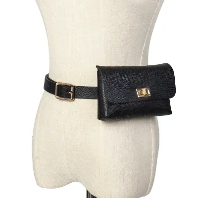 Women Retro Snake Pattern Waist Pack Coin Purse Belt