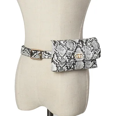 Women Retro Snake Pattern Waist Pack Coin Purse Belt