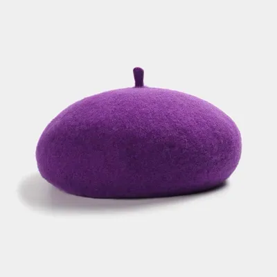 Women Winter Solid Color Wild Style Wool Blend Beret Hats