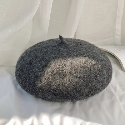 Women Winter Solid Color Wild Style Wool Blend Beret Hats