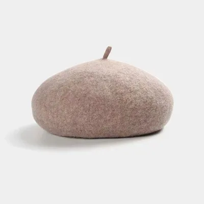 Women Winter Solid Color Wild Style Wool Blend Beret Hats