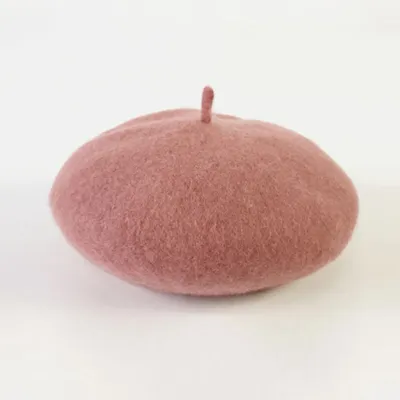 Women Winter Solid Color Wild Style Wool Blend Beret Hats