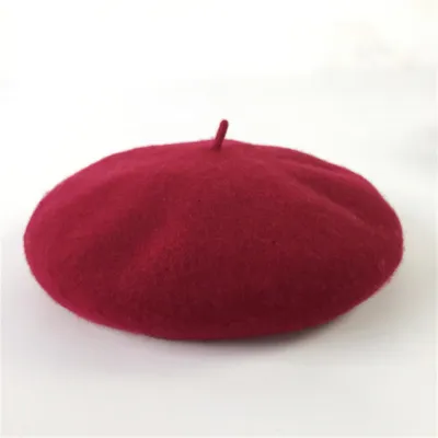 Women Winter Solid Color Wild Style Wool Blend Beret Hats