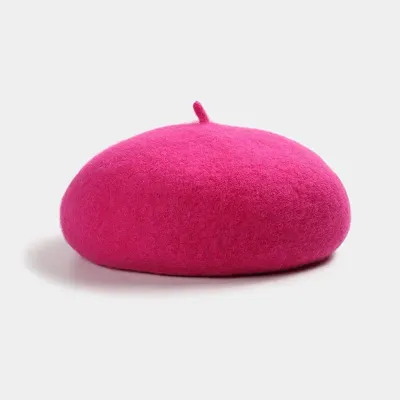 Women Winter Solid Color Wild Style Wool Blend Beret Hats