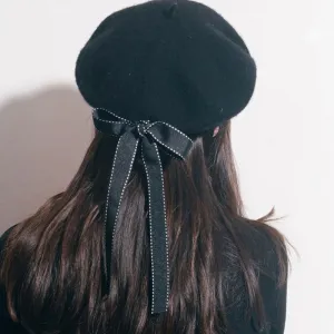 Women Winter Bow Beret Cotton Casual Dome Hat