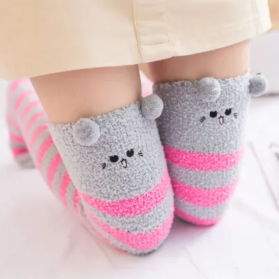 Women Winter Cartoon Long Tube Cotton Socks