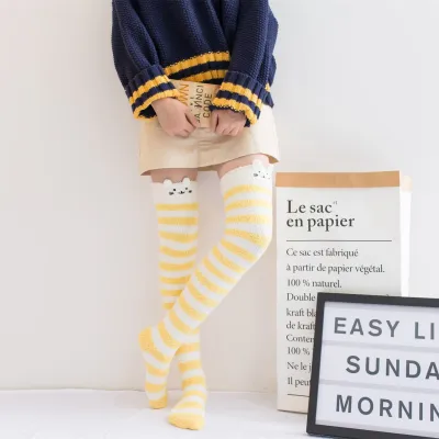 Women Winter Cartoon Long Tube Cotton Socks