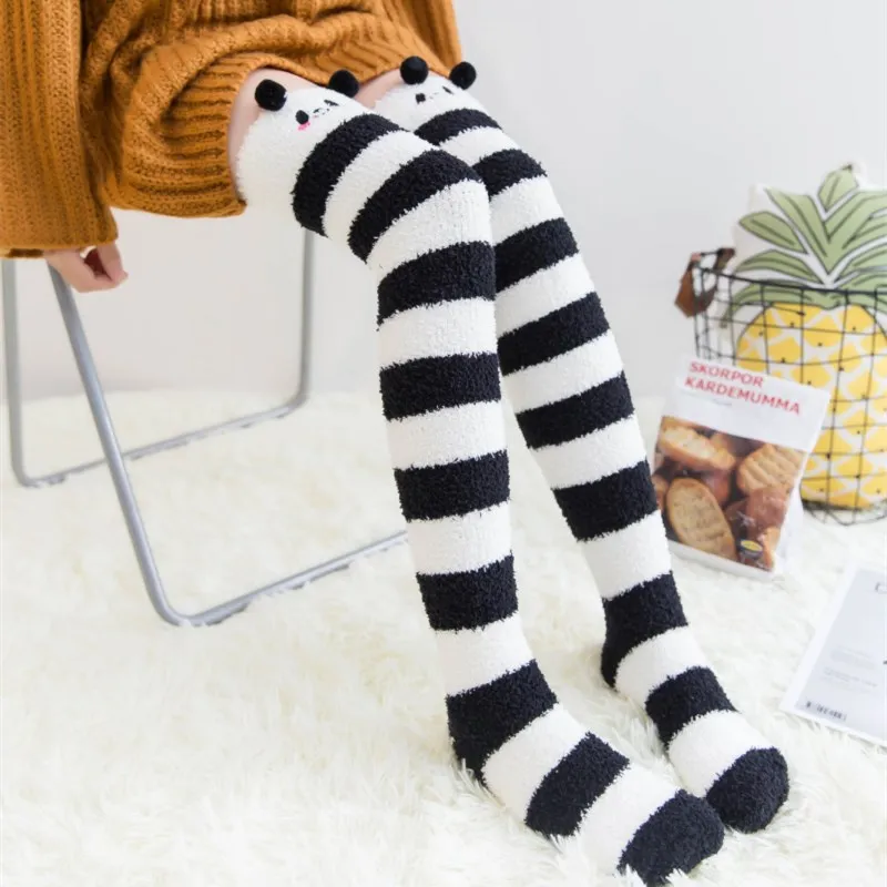 Women Winter Cartoon Long Tube Cotton Socks