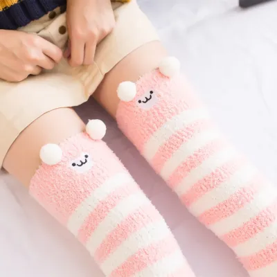 Women Winter Cartoon Long Tube Cotton Socks