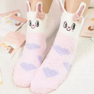Women Winter Cartoon Pattern Warm Cotton Socks