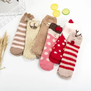 Women Winter Cartoon Pattern Warm Cotton Socks