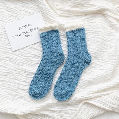Women Winter Thicken Plus Cashmere Mid-Calf Socks Cartoon Wild