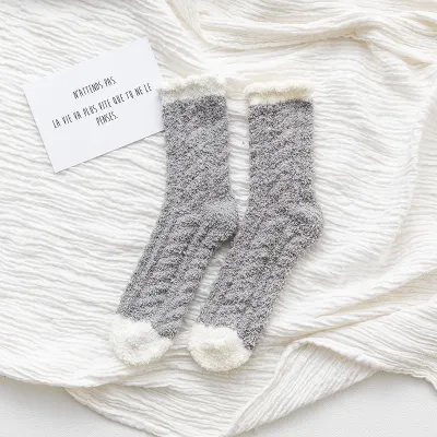 Women Winter Thicken Plus Cashmere Mid-Calf Socks Cartoon Wild
