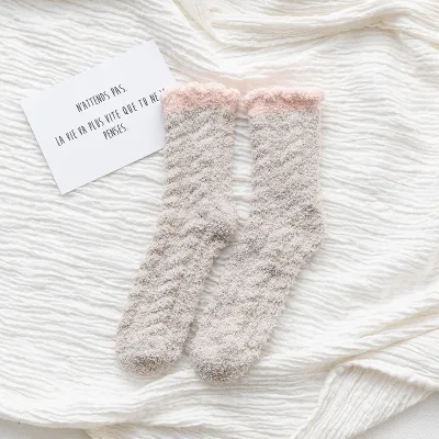 Women Winter Thicken Plus Cashmere Mid-Calf Socks Cartoon Wild