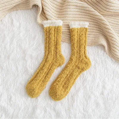 Women Winter Thicken Plus Cashmere Mid-Calf Socks Cartoon Wild