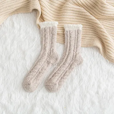 Women Winter Thicken Plus Cashmere Mid-Calf Socks Cartoon Wild
