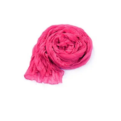 Women Solid Color Folds Long Scarf Bali Yarn 170x85cm