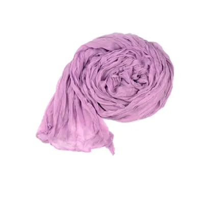 Women Solid Color Folds Long Scarf Bali Yarn 170x85cm