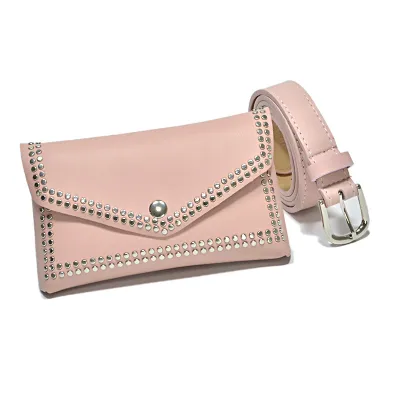 Women Creative Rivet Waist Pack Coin Purse Belt