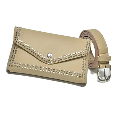 Women Creative Rivet Waist Pack Coin Purse Belt