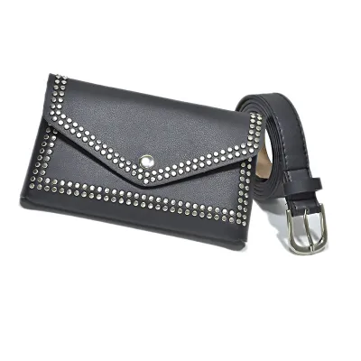 Women Creative Rivet Waist Pack Coin Purse Belt