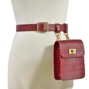 Women Creative Crocodile Pattern Waist Pack Belt