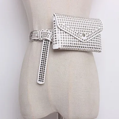 Fashion Solid Color Enameled Women Waist Pack Belt