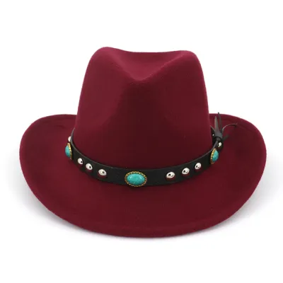 Women British Style Wool Felt Jazz Hat Bell Hat Monochrome